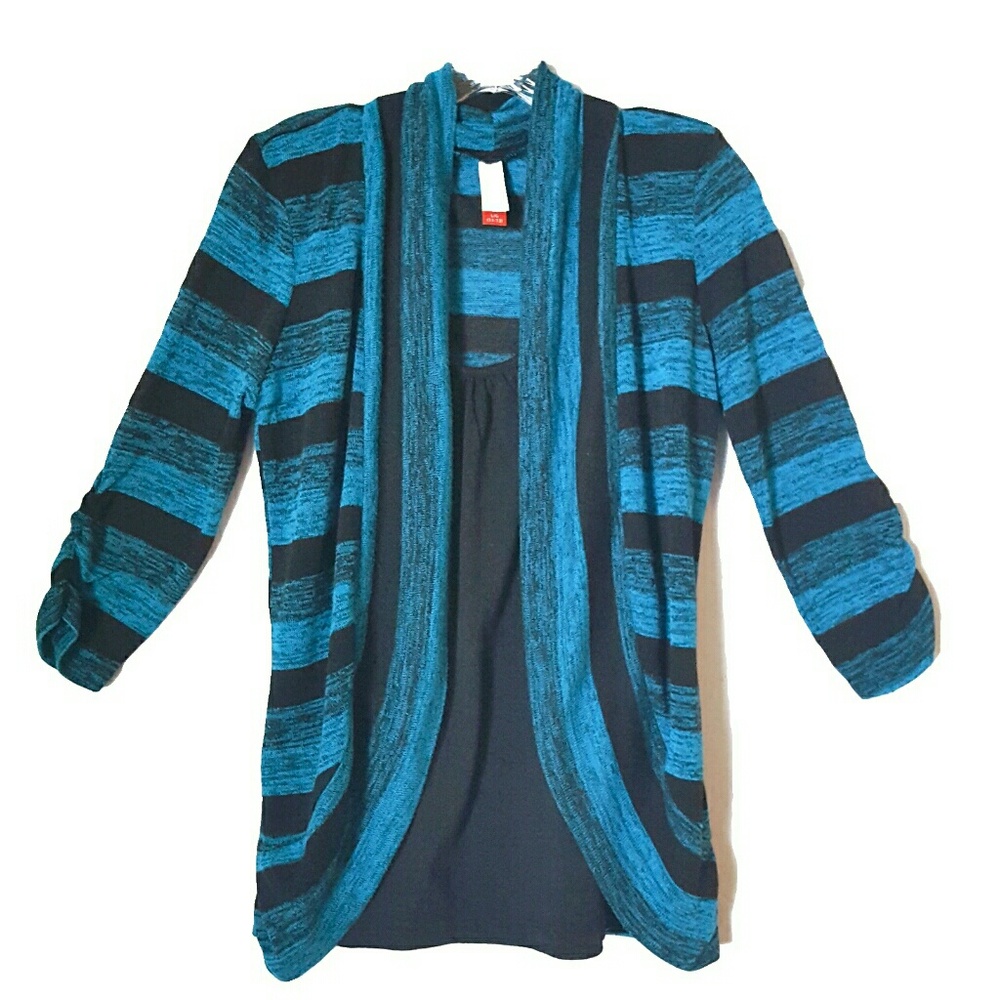 No Boundaries | Black & Blue Striped Tank Combo
